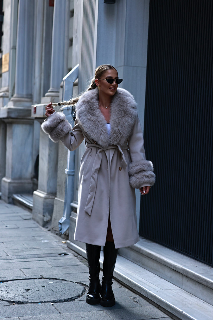 Kabát Doris pracho-ružová