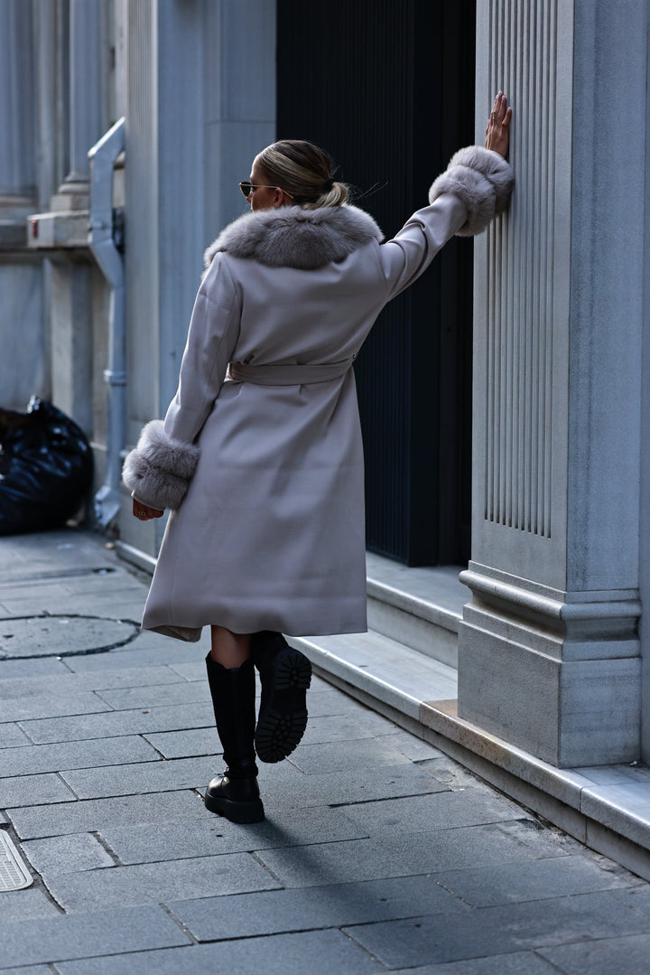 Kabát Doris pracho-ružová