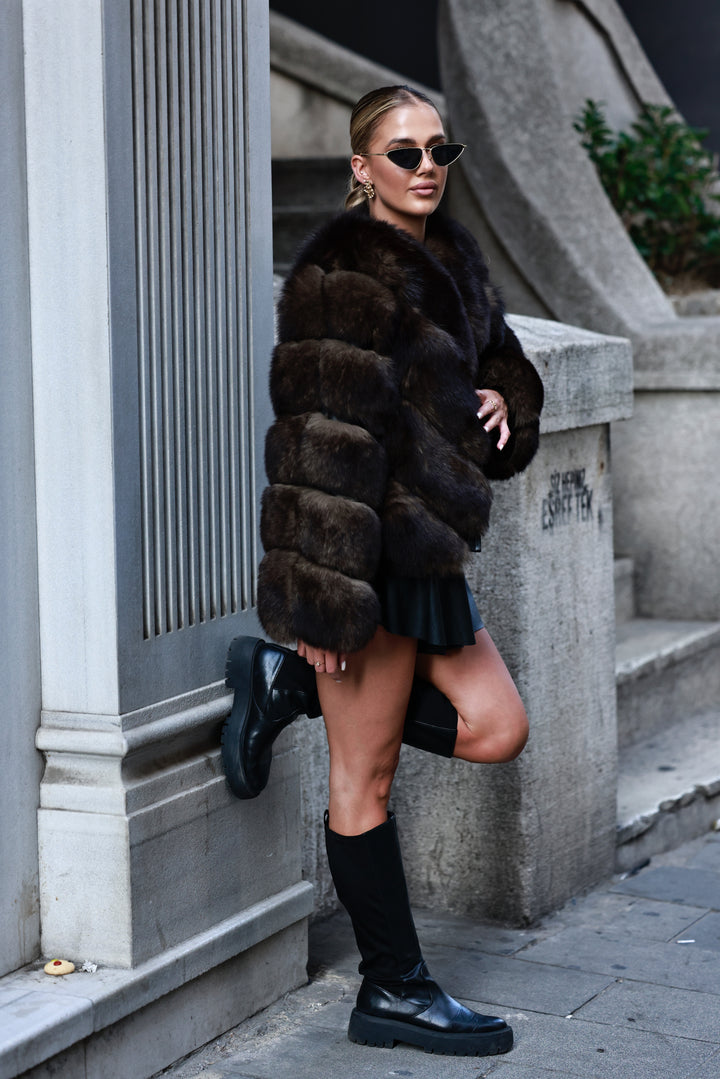 Kožuch Gloris dark brown