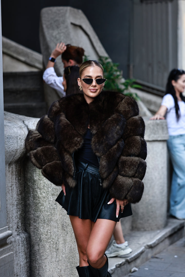 Kožuch Gloris dark brown