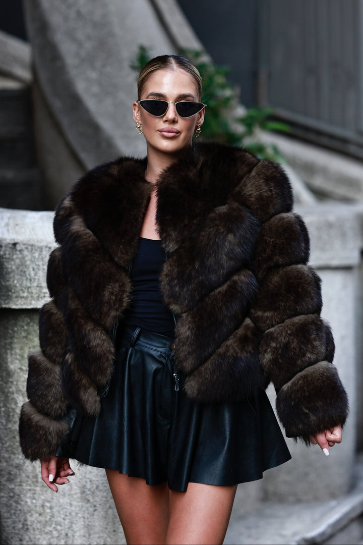 Kožuch Gloris dark brown