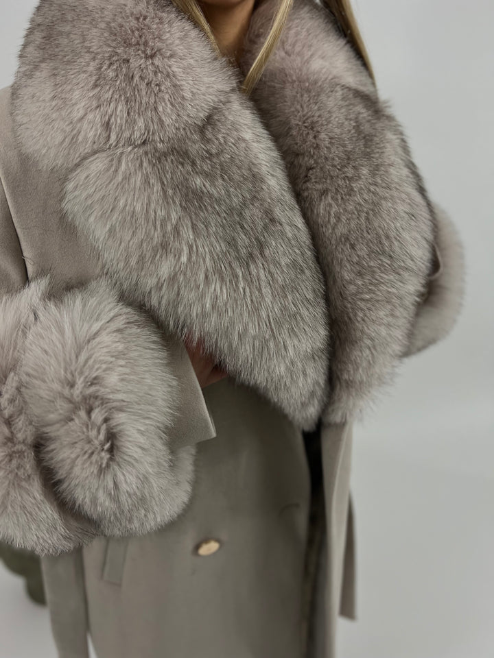 Kabát Doris pracho-ružová