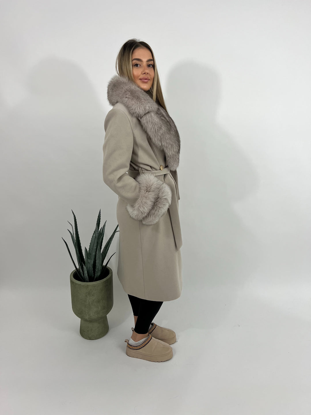 Kabát Doris pracho-ružová