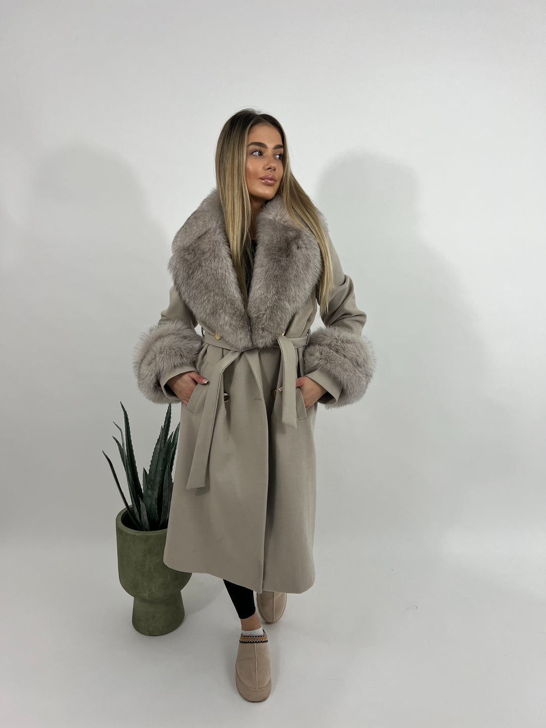 Kabát Doris pracho-ružová