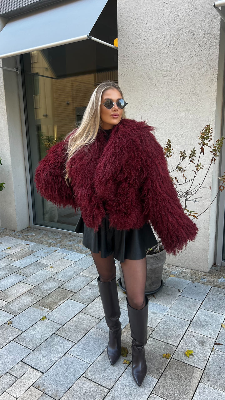 Kožuch Mongolian burundy